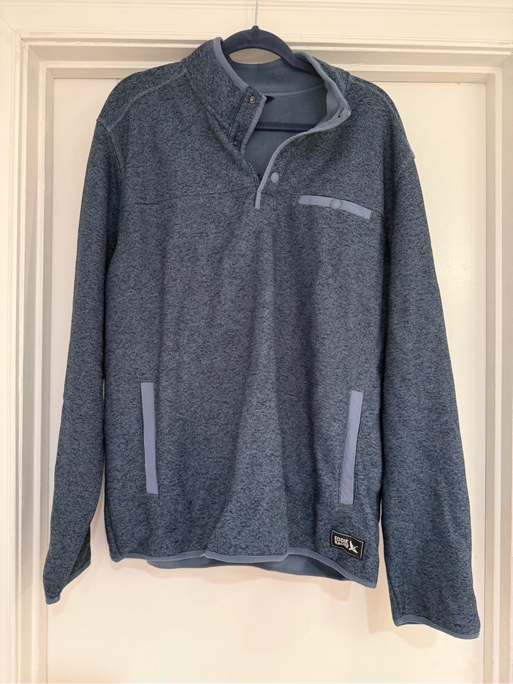 Eddie Bauer Men's Blue Heather Quarter-Zip Sweater